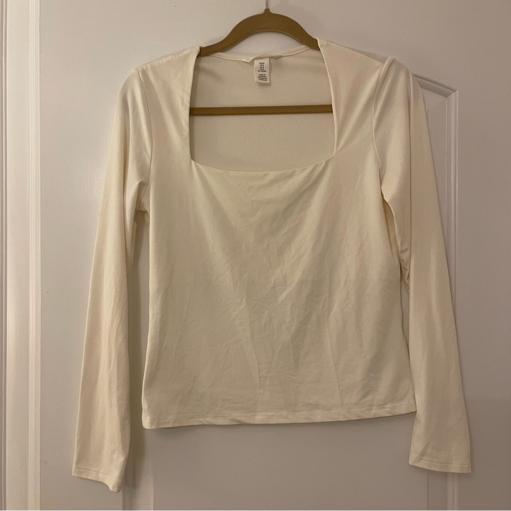 H&M Cream Long Sleeve Top
